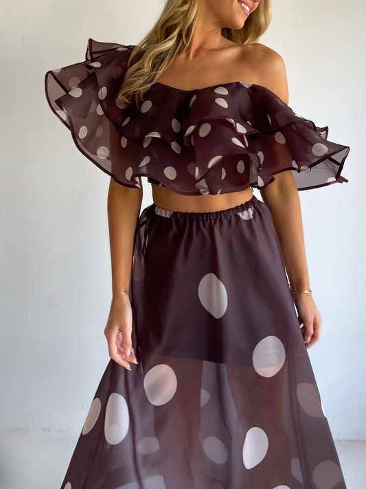 By Nicola Sibella Skirt in Chocolate Polka