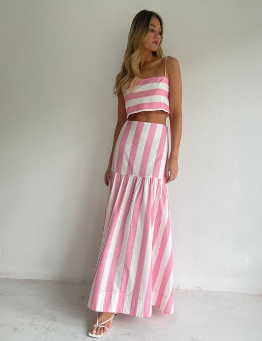 By Nicola Lumae Top in Pink and White Stripe