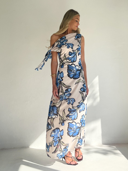 By Nicola Hayley Tie Maxi Dress in Waikiki Floral