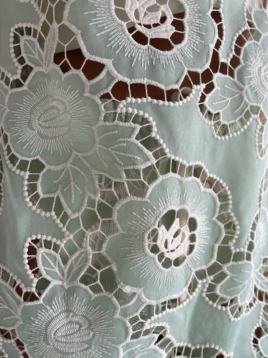 Mint lace Romily cami by By Nicola featuring floral lace detailing and delicate shoulder straps