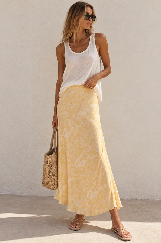 Sovere Inara Bias Skirt in Butter