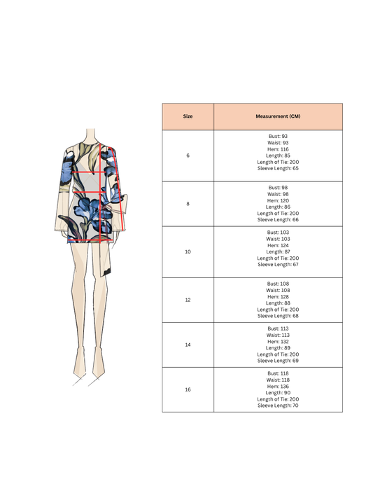 Size Guide BY NICOLA Elodie Mini Dress in Blue Floral with feminine floral print and mini silhouette