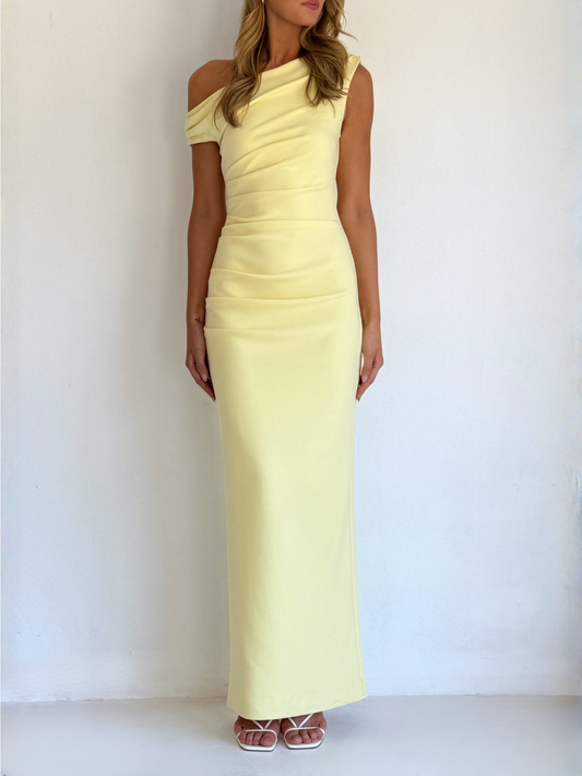 By Nicola Sophia Maxi Dress in Pastel Lemon