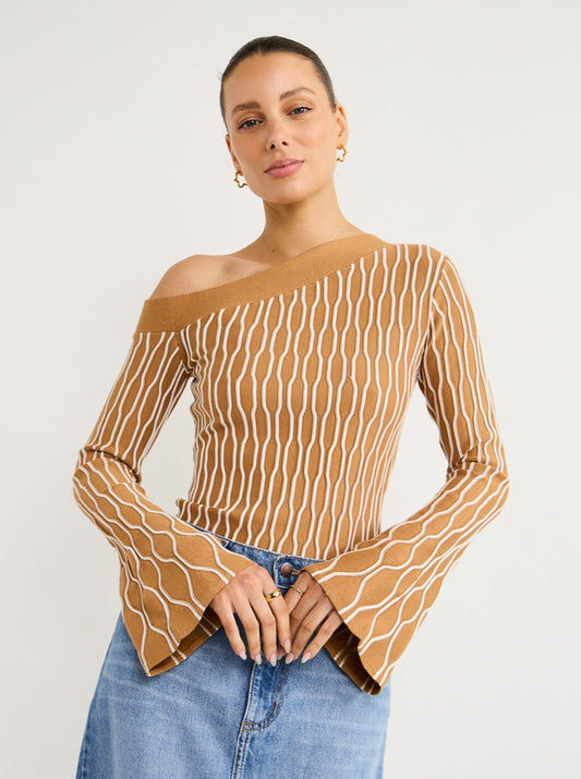 Acler Blondel Top in Ochre Mix