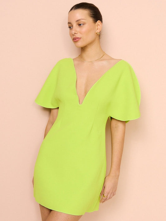 Acler Rogeron Mini Dress in Citron Coco & Lola Acler Rogeron Mini Dress in Citron Coco & Lola