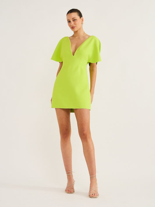 Acler Rogeron Mini Dress in Citron Coco & Lola Acler Rogeron Mini Dress in Citron Coco & Lola