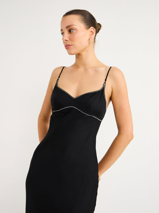 Bec and Bridge Emery Midi Dress in Black/Ivory