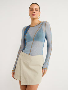 Bec and Bridge Flynn Wrap Mini Skirt in Oyster