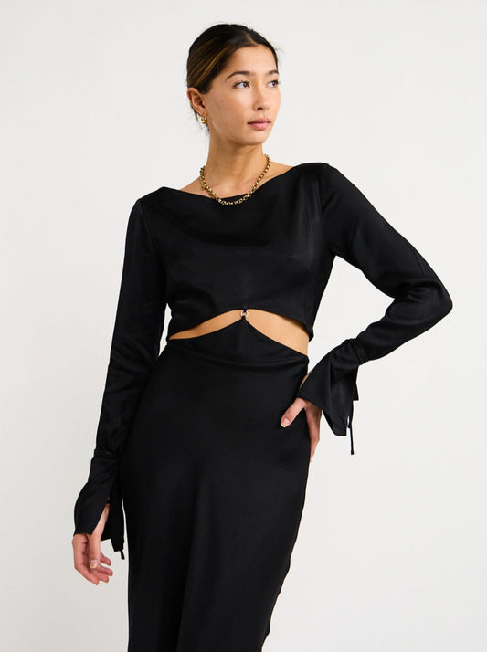 Bec and Bridge Diamond Days L/S Maxi Dress in Black