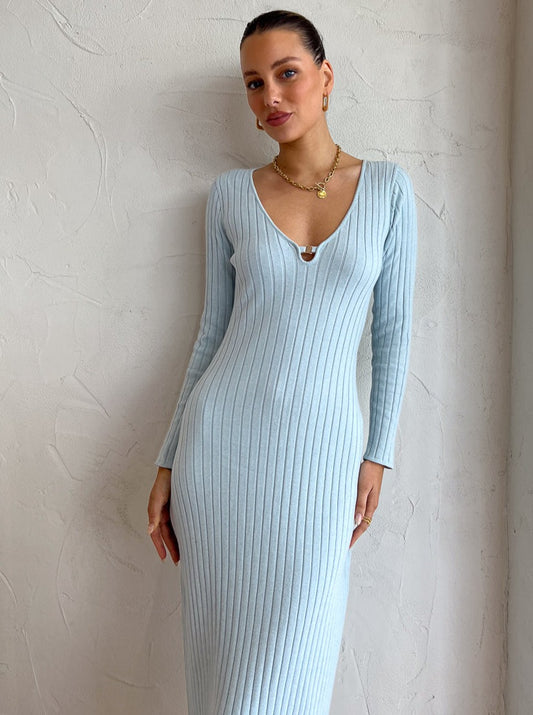 By Nicola Astrology Midi Knit Dress in Ice