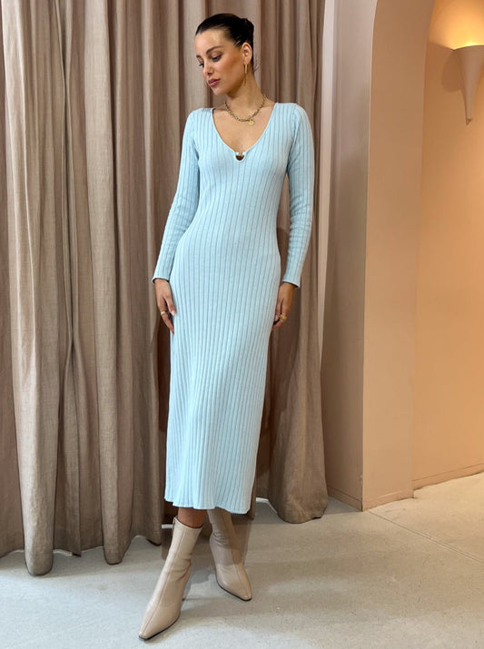 By Nicola Astrology Midi Knit Dress in Ice