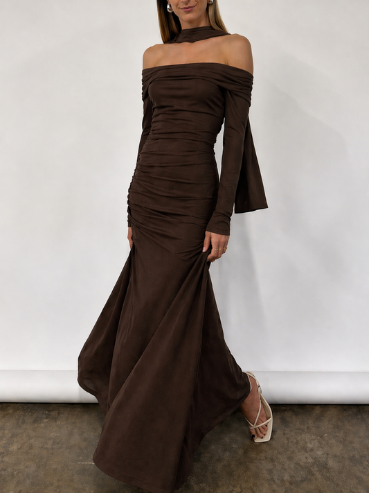 By Nicola Belle Maxi Dress in Chocolate