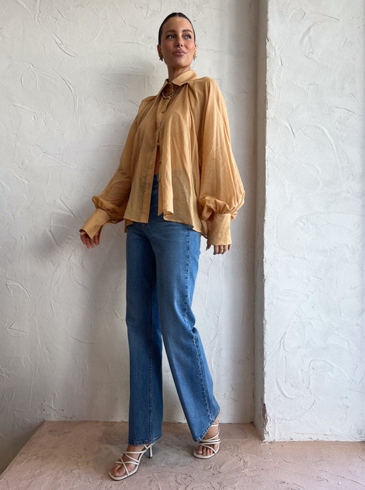 Clea Meika Oversized Shirt in Cantaloupe