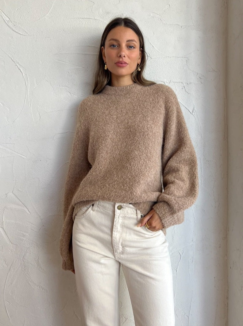 Clea Arlo Boucle Knit in Camel