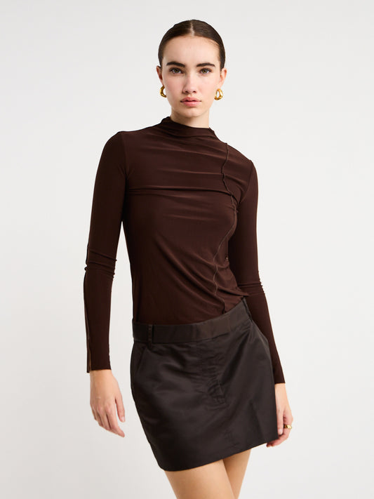 Camilla and Marc Magnolia Rib Top in Chocolate