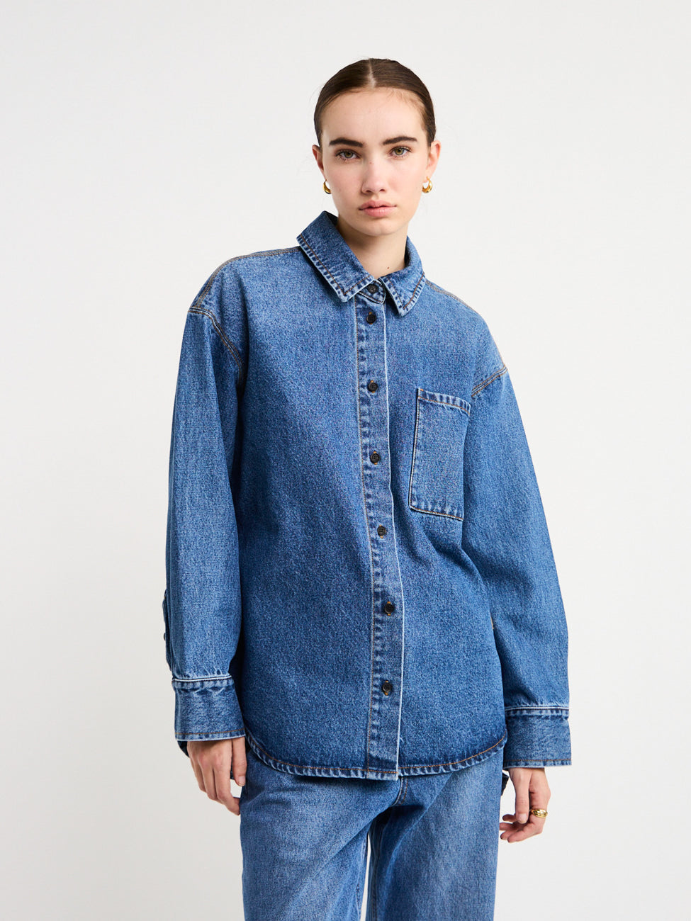 Camilla and Marc Rosemary Overshirt in Classic Blue – Coco & Lola