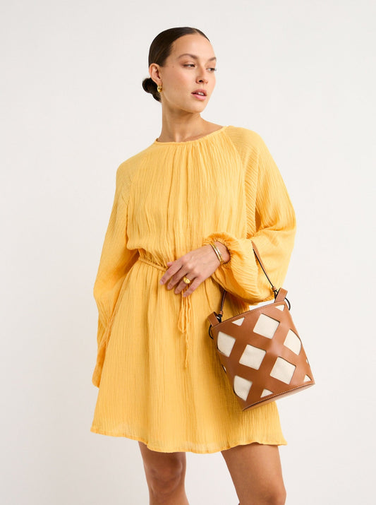 Faithfull the Brand Constance Mini Dress in Saffron