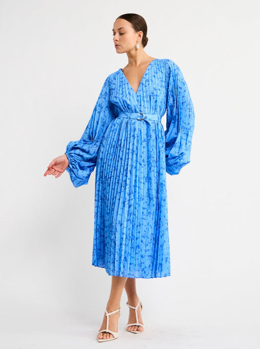 Acler Clockhall Dress in Blue Iris Print