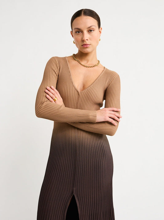 Significant Other Cassandra Maxi Dress in Ombre Chocolate