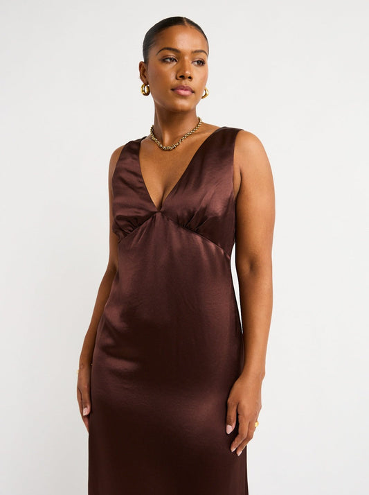 Anna Quan Isabelle Dress in Shaved Chocolate