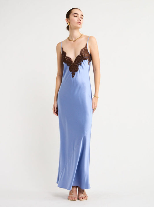 Sir Danseurs Lace Slip Dress in Bleue Coco & Lola Sir Danseurs Lace Slip Dress in Bleue Coco & Lola