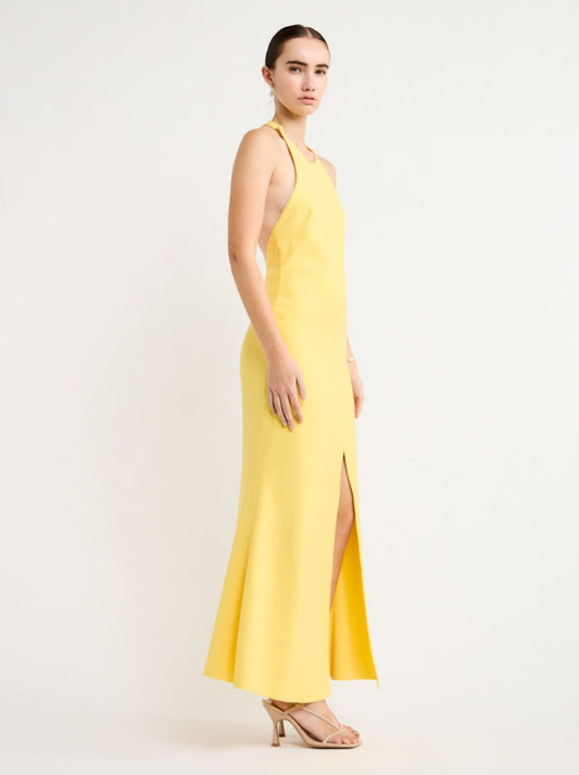Significant Other Poet High Neck Dress in Lemon