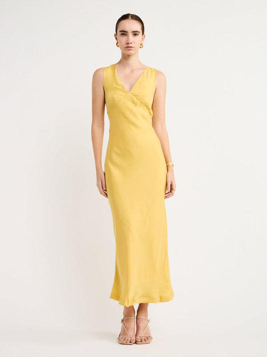 Sovere Arcade Slip Dress in Golden