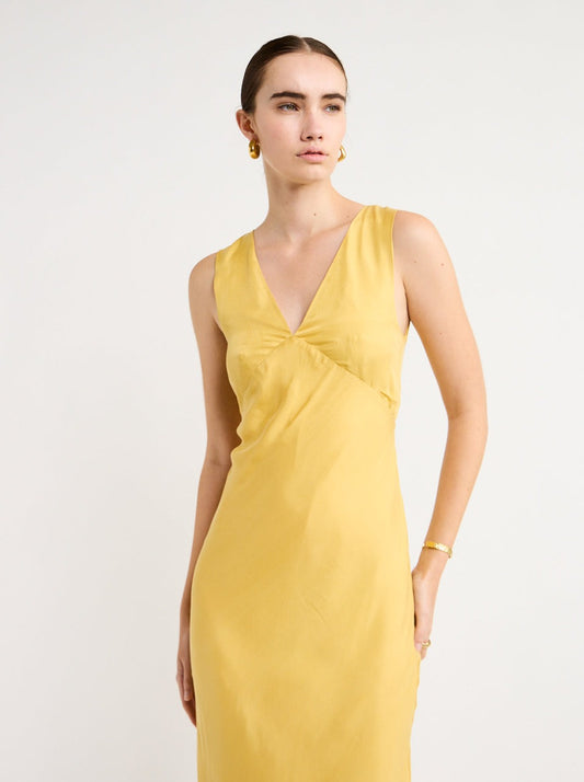 Sovere Arcade Slip Dress in Golden