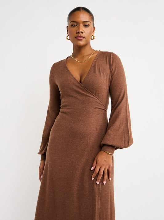 Kinney Marlow Wrap Dress in Chocolate