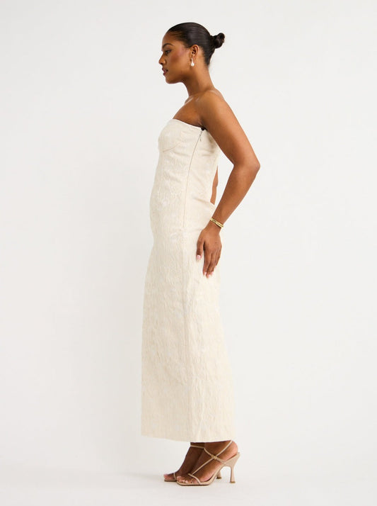 Sir Etienne Column Gown in Cloud Jacquard