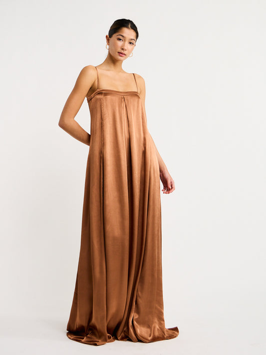 Shona Joy Column Maxi Dress in Almond