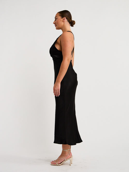 Shona Joy Camille Lace Cross Back Midi Dress in in Black Coco & Lola Shona Joy Camille Lace Cross Back Midi Dress in in Black Coco & Lola