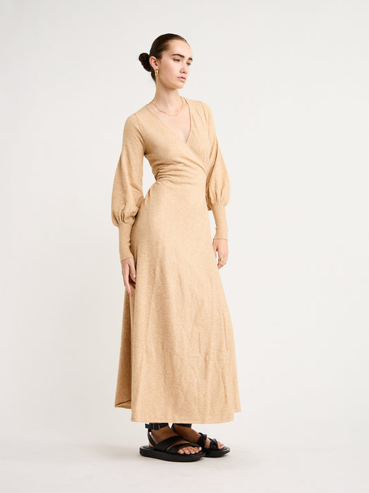 Kinney Marlow Wrap Dress in Oat Marle