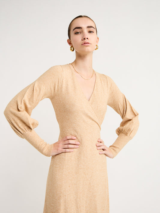 Kinney Marlow Wrap Dress in Oat Marle
