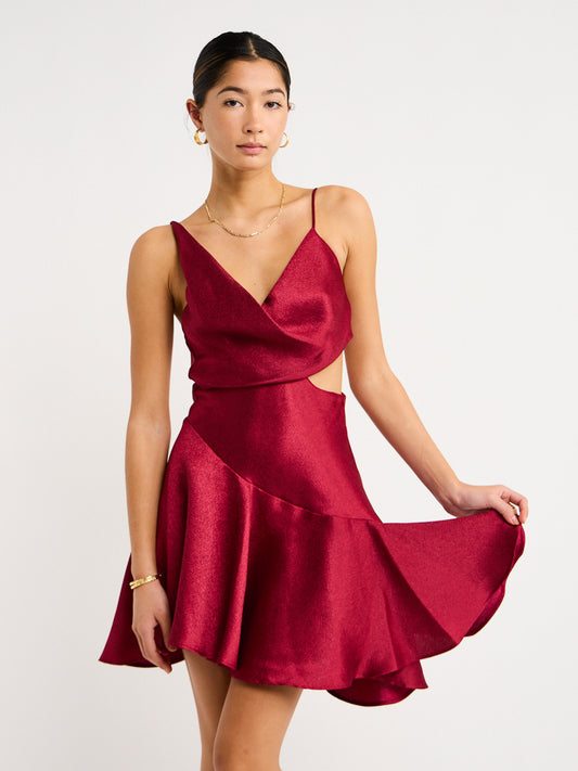One Fell Swoop Josephine Mini Dress in Garnet