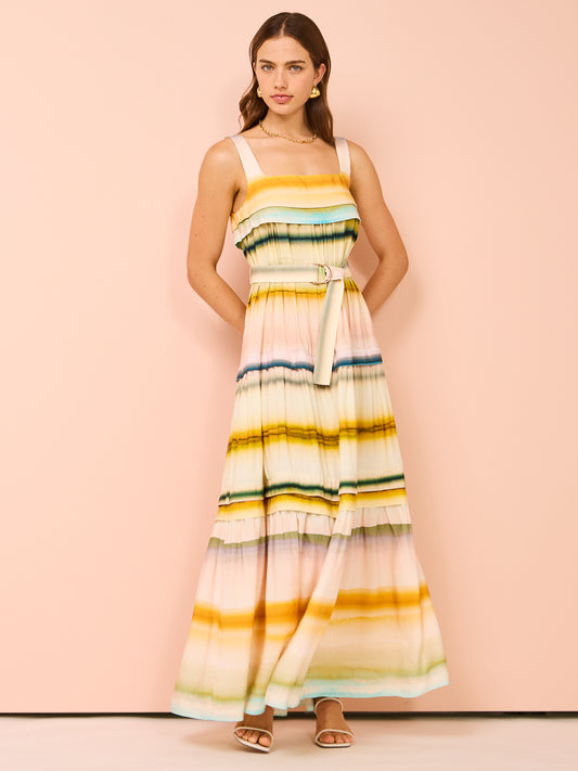 Acler Lomond Maxi Dress in Watercolour Stripe