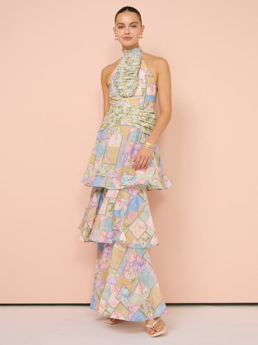 Aqua Blu Joan Dress in Brindle Print