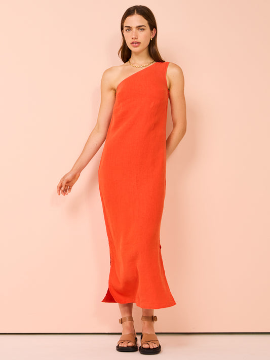 Assembly Label Bonnie Linen Dress in Popsicle