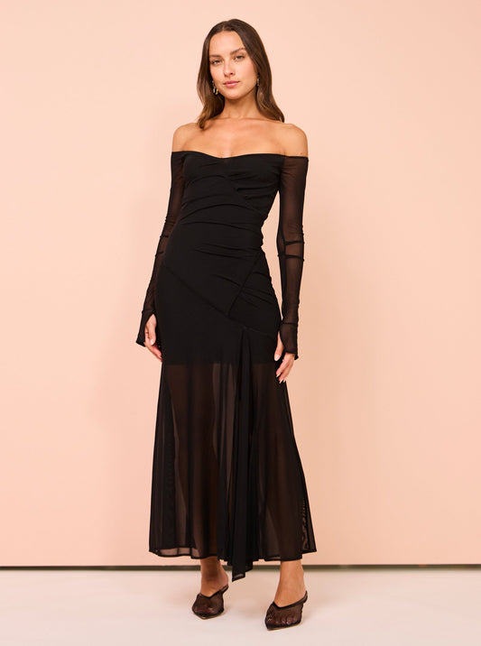 Bec & Bridge Isadora L/S Dress in Black/Black