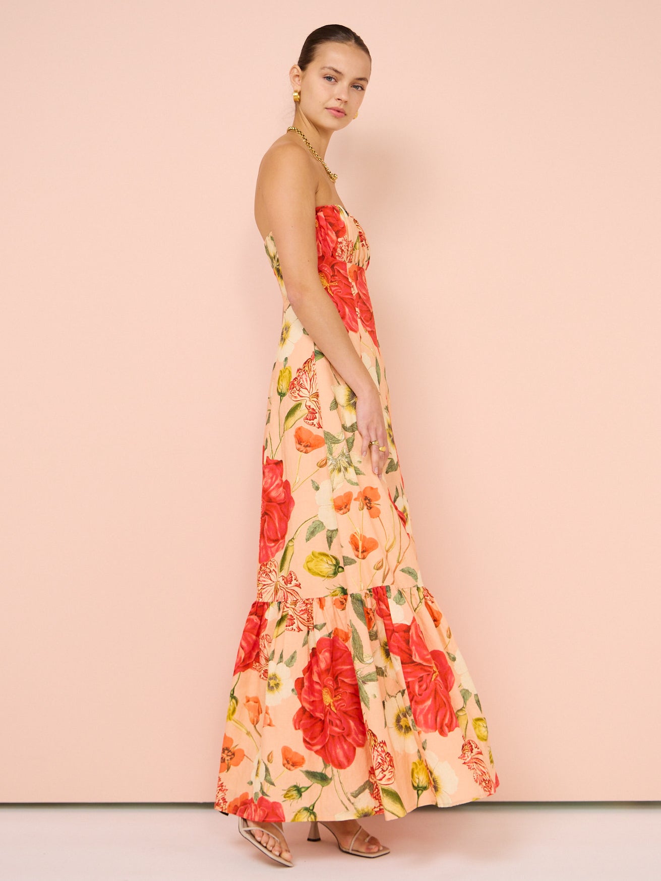 Nurtured Floral Strapless Dress | Isabelles's Cabinet