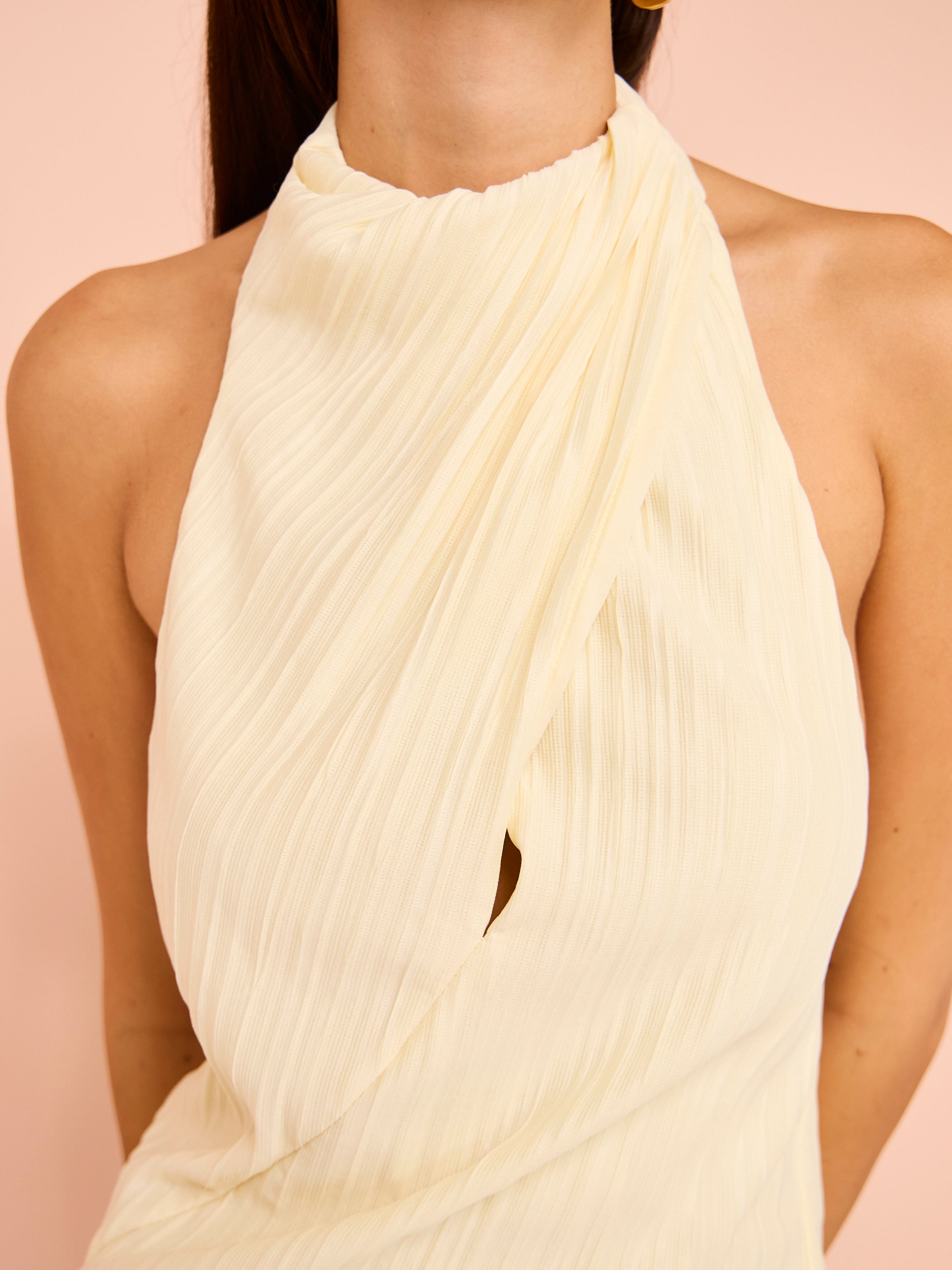 Camilla and Marc Alto Halter Dress in Cream Coco Lola