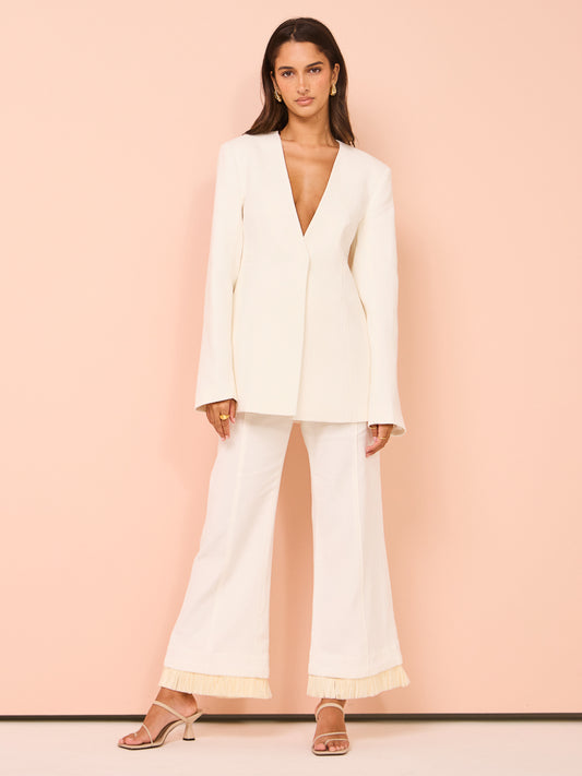 Clea Park Trouser in Off White