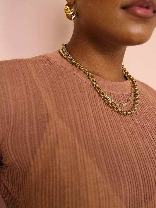 Elka Collective Orlanda Knit Top in Tan