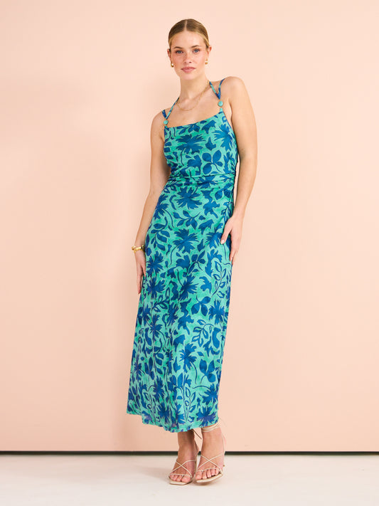 Hansen and Gretel Odessa Dress in Aqua Leaf