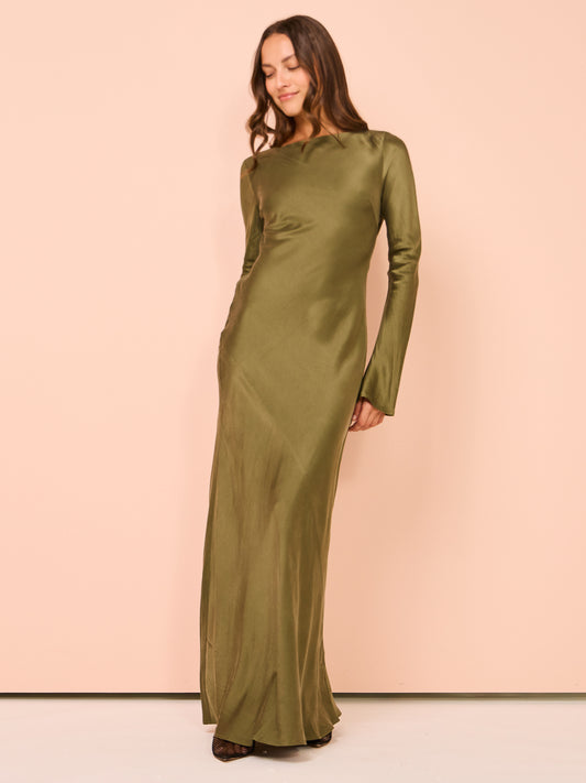 Hansen & Gretel Sundra Silk Dress in Olive Coco & Lola Hansen & Gretel Sundra Silk Dress in Olive Coco & Lola