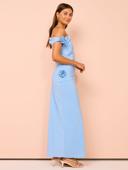 coco and lola blue dress Issy One Shoulder Mini Dress in Bleu Coco & Lola