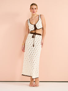 Isabelle Quinn Hazel Maxi Skirt in Ivory Mocha