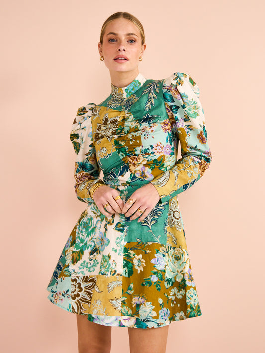 Kate Ford Adana Ruched Mini Dress in Multi