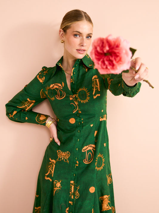 Kate Ford Manisa Buttoned Gown in Multi