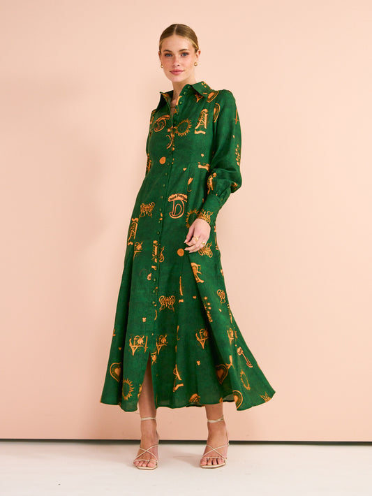 Kate Ford Manisa Buttoned Gown in Multi